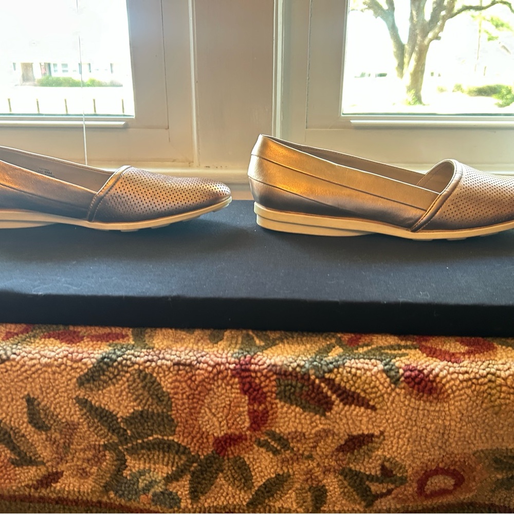 H by Halston Shimmering Gold Loafers